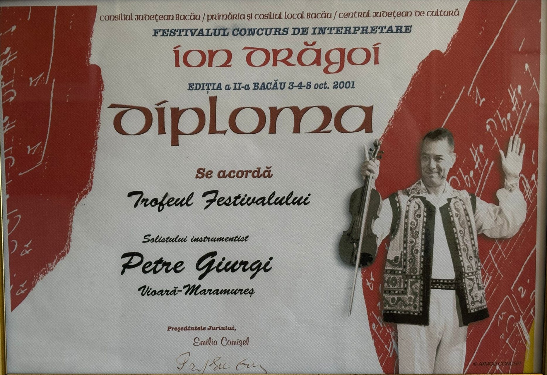 Diplomă Florentina și Petre Giurgi
